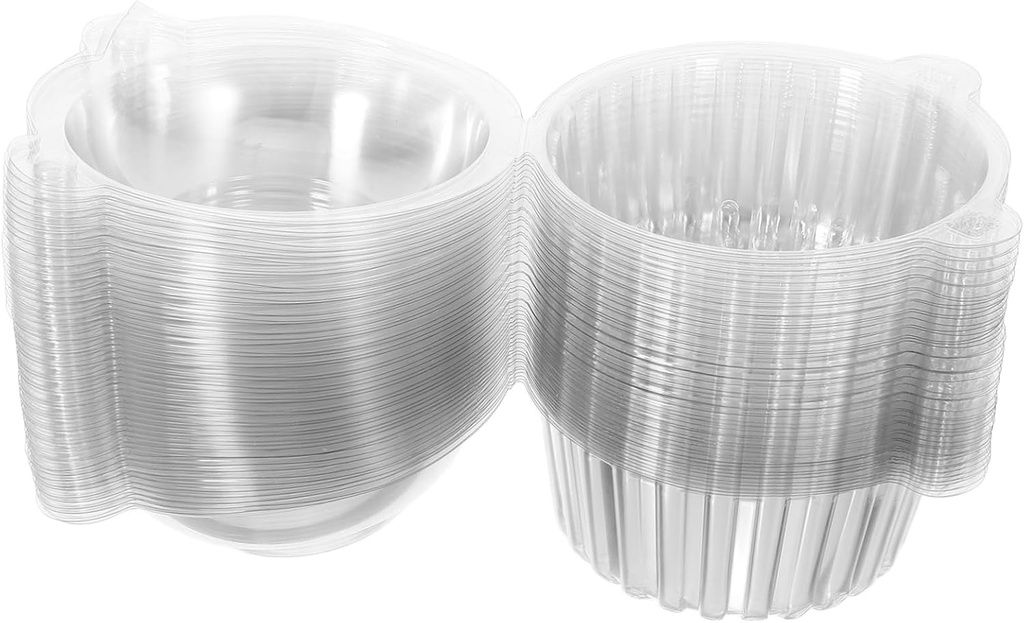 50Pcs Clear Muffin Cake Boxes Food Grade Bakery Storage Containers for Cupcakes Pastries and Desserts for Sharing and Easy to Use