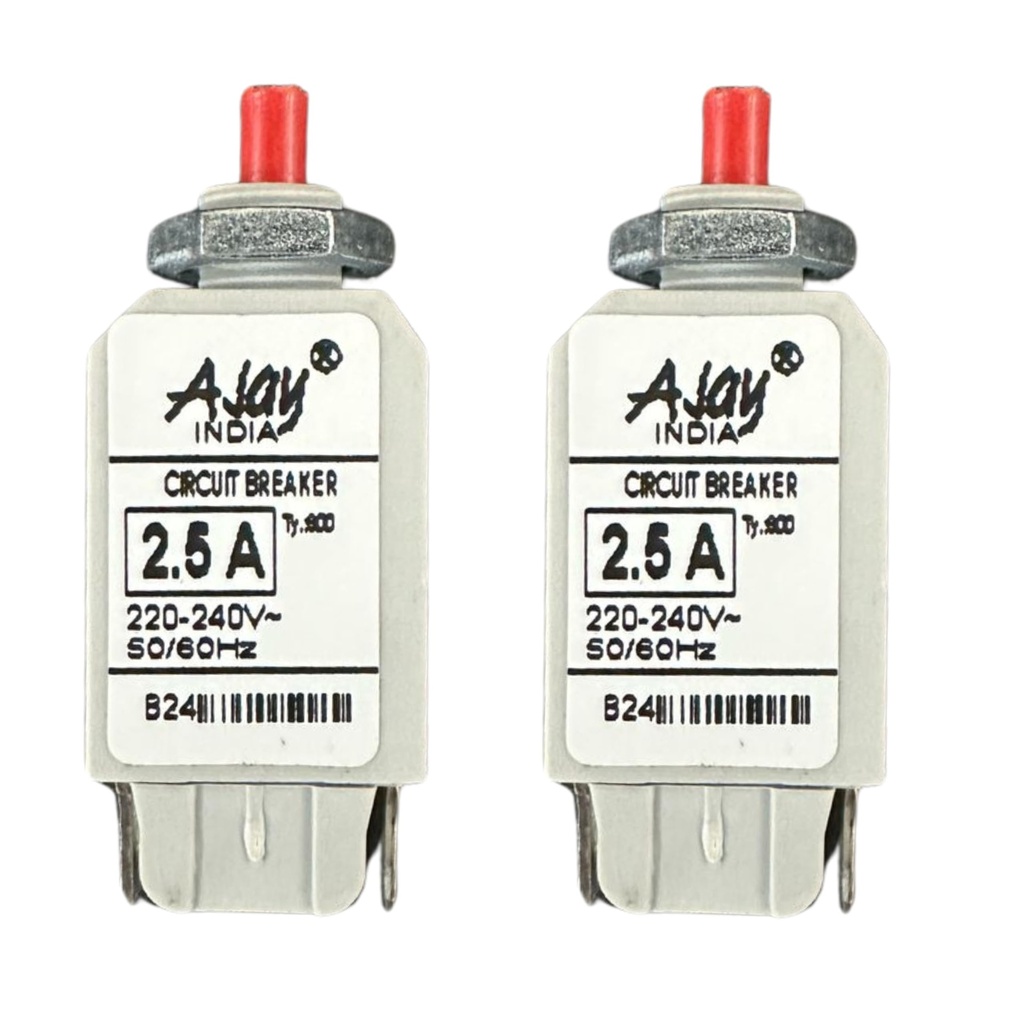 2.5A Overload Protector Switch | Auto Cut Circuit Breaker for Mixer Grinder | Heavy-Duty Motor Safety Switch | Pack of 2