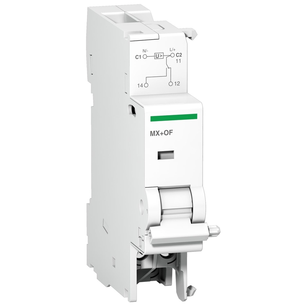 Schneider Electric Residual Current Device Acti9 MX-OF 100-415VAC 110-130VDC shunt release with overcurrent for C120-C60H-DC - A9N26946