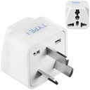 Ceptics India to Australia Plug, New Zealand & China & More - Pin Type I - Ce Certified - Rohs Compliant - White - 1 Pack - 5 Years Warranty