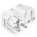 Destinio Universal Europe Travel Adapter Type E/F Schuko Plug Converter 13A 250V, International EU Power Socket for Germany France Spain, Portable European Plug for Mobile Laptop Charger (Pack of 2)