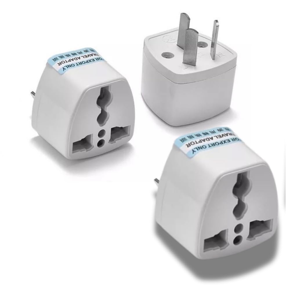Hi-Plasst India to Australia Plug Converter | Pack of 3 Type-I (3-Pin) | for China, New Zealand, Argentina, Fiji Universal Socket | Australian Adapter for Phones, Laptops, Chargers