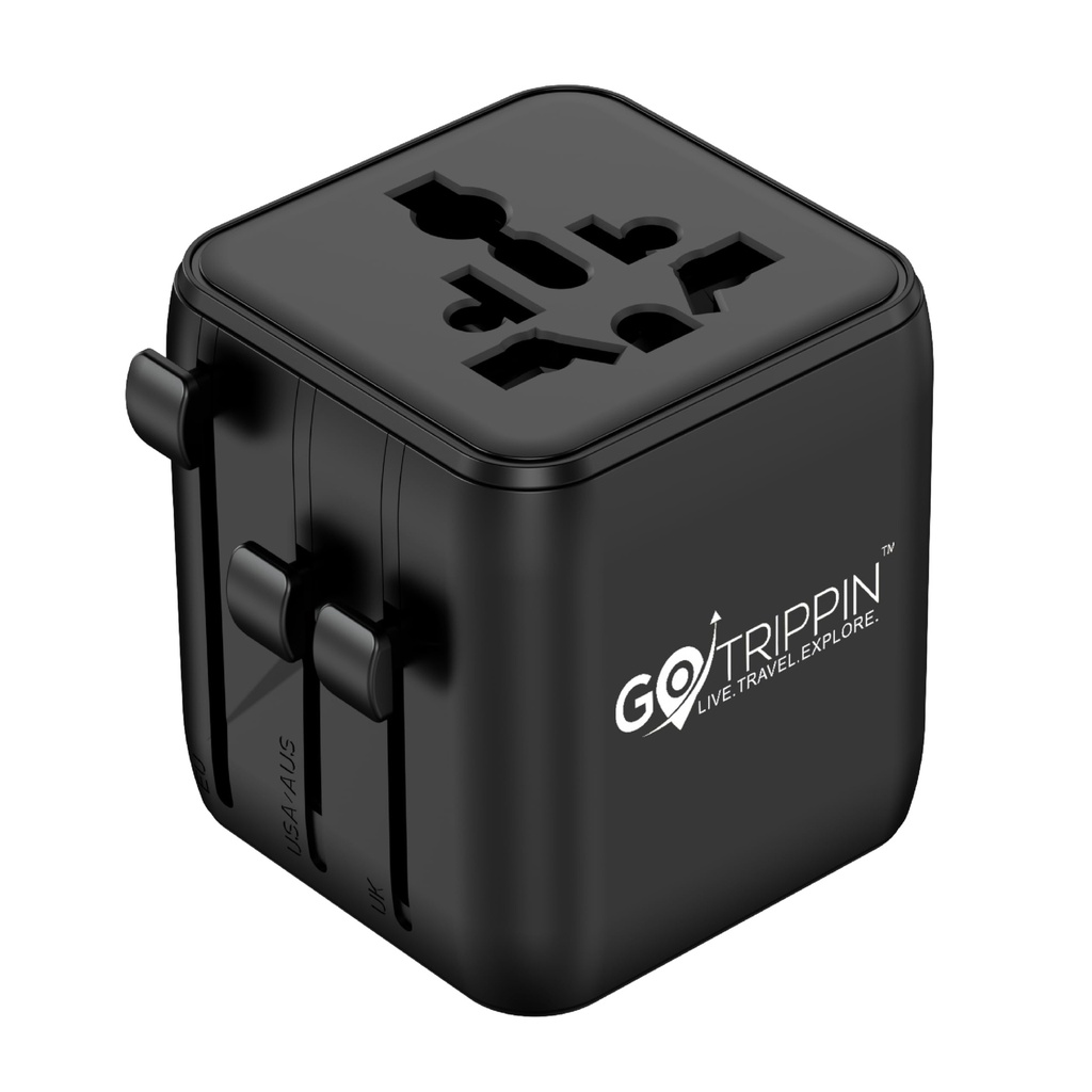 Gotrippin Universal Charger Adapter - 2500w High Power, Extra USA/Japan Socket - International Worldwide All in One Travel Plug with Universal Socket for US, Canada,UK, Europe, Dubai, and More