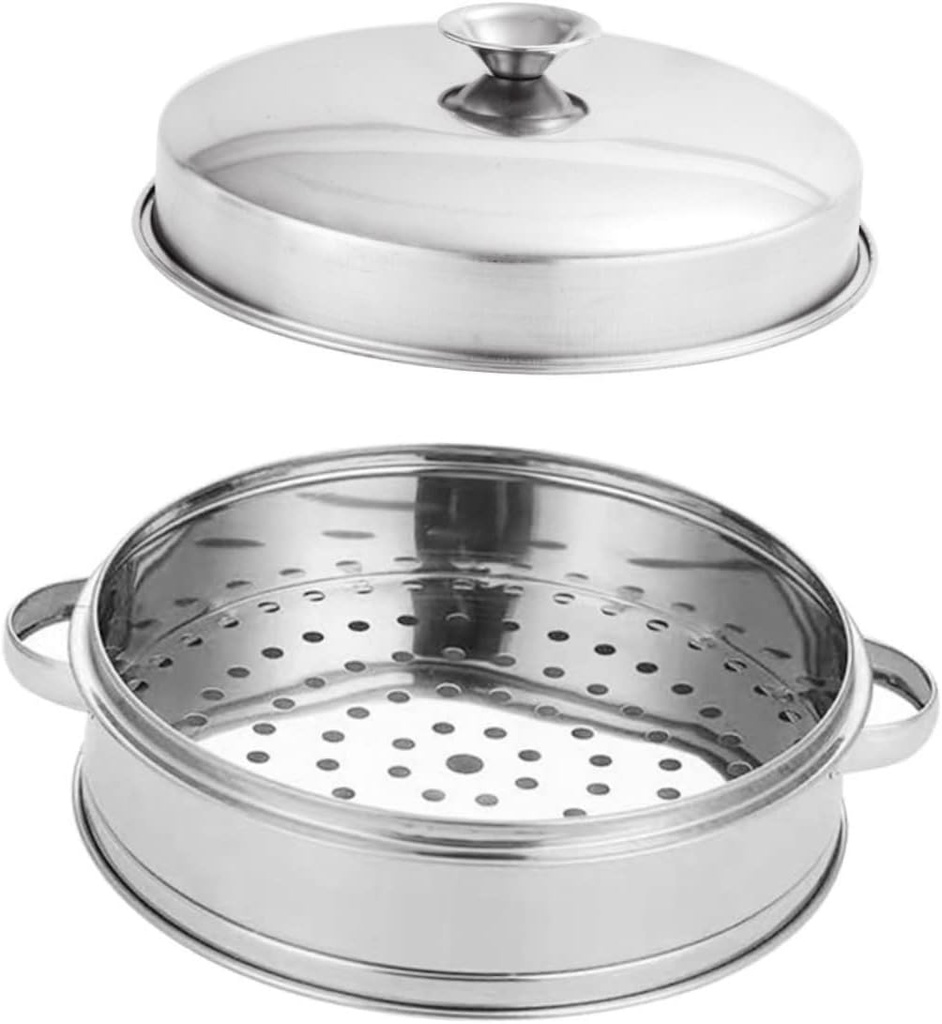 1Set Multipurpose Food Steamer with Lid Kitchen Tool for Vegetables Dumplings and More for Home Restaurant and Canteen Use