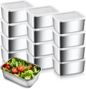 12 Pcs Stainless Steel Food Storage Containers, 20 oz Reusable Meal Prep Containers, Durable Lunch Boxes with Leak-Proof Lids, Stackable, BPA-Free, Dishwasher Safe, for Kitchen, Home, Travel