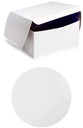 Made in USA 8" X 8" X 4" Recycled White Kraft Cake Box & 8" Round Cake Boards (Pack of 10 – Front Loading)