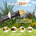 Giraffe Tools Garden Hose 50ft x 5/8", Water Hose Heavy Duty, Flexible, Lightweight Hybrid Hose with Swivel Handle, Male to Female Fittings