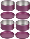 Cabilock 4pcs Purple Round Tin Containers with Lids for Cookies and Candies Metal Storage Box for Home and Office Organization Airtight Spice and Lip Balm Keeper