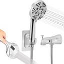 Tub Spout with Diverter, High Pressure 8 Settings Hand Held Shower head, Metal Bathtub Faucet with Sprayer Chrome