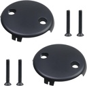 2 Pcs Trip Lever Bathtub Drain 3-1/8" 2-Hole Overflow Cover Fittings with Matching Screws, Tub Overflow Faceplate, Metal Alloy Bath Drain Plug Accessories, for Bath Drain Pipe Switch