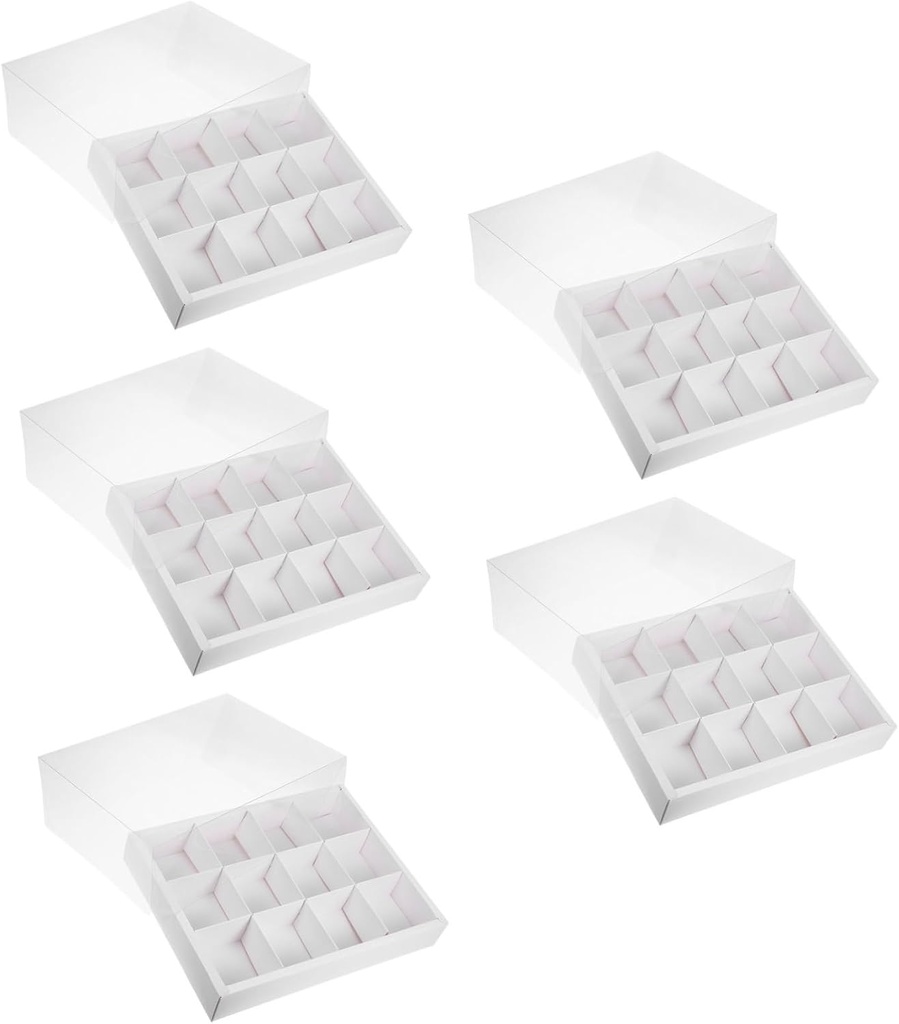 5pcs Cupcake Boxes Lid Container Cake Display Boxes for Wedding Birthday