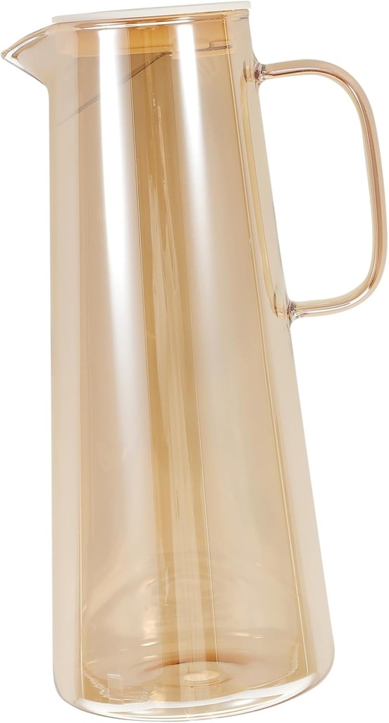 Glass Water Pitcher Lid 1 Gallon Capacity Stainless Steel Easy Clean Hot Cold Tea Juice Iced Tea