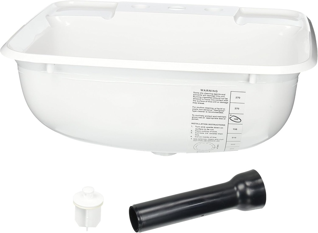 LaSalle Bristol 16186PW 12" x 15" x 6" White Plastic Sink