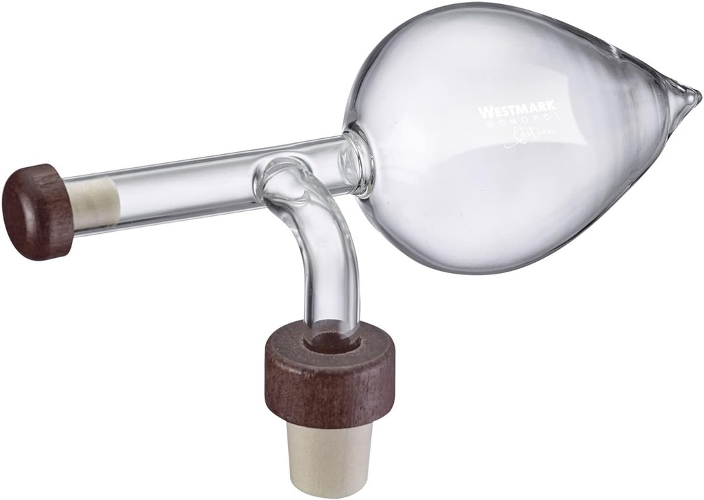 Westmark 99093380 Scoop Capacity 150 ml Measuring and Decanting at the Same Time, Glass/Plastic/Wood, Gourmet, Transparent/Brown