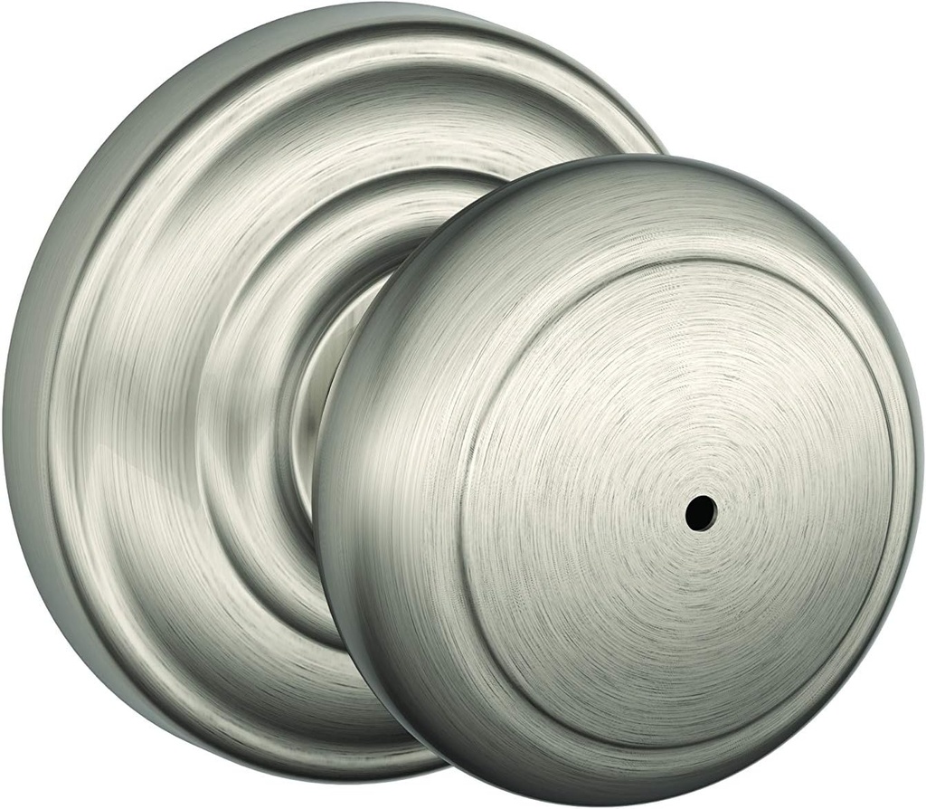 SCHLAGE FA40 AND 619 Andover Privacy Knob, Satin Nickel