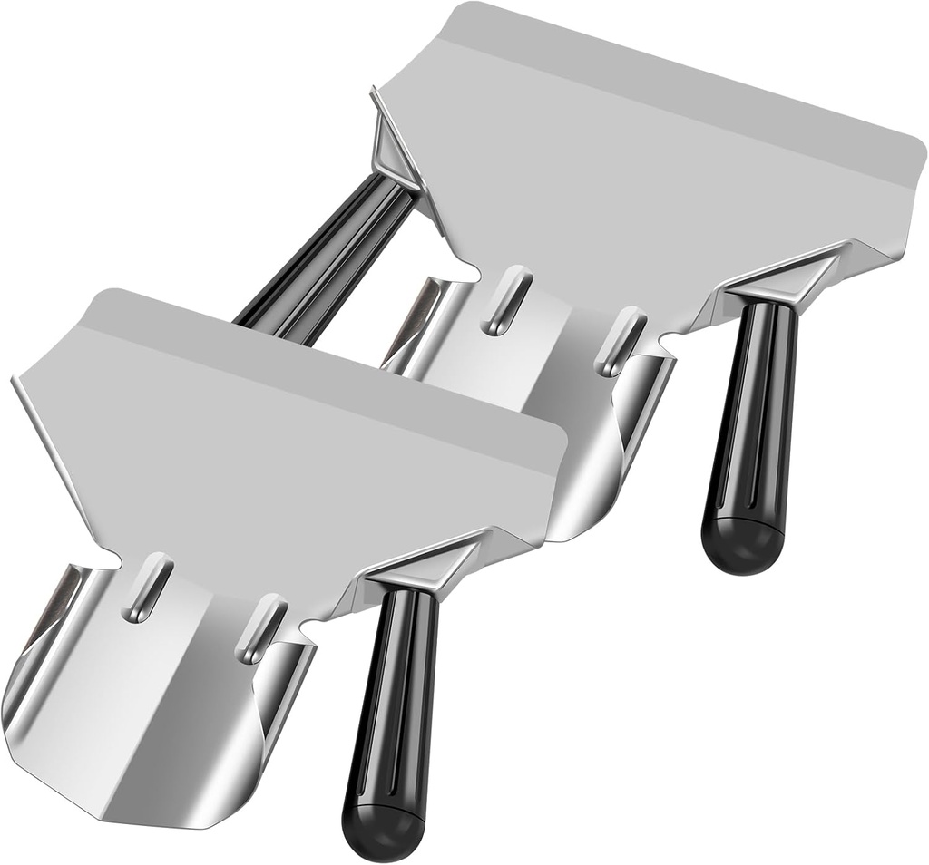 2Pcs Fry Scoop with Handle Stainless Steel Scooper Efficient Fry Scoop Dishwasher Safe Kit for Chips Fried Snacks