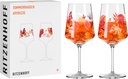 RITZENHOFF 2849001 Aperitif Glass 500 ml Set of 2 Summer Rush Butterflies Motif Made in Germany, Orange, Red
