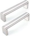 FULGENTE 10 Pack Kitchen Cabinets Handle 3-3/4'' (96mm) Brushed Satin Nickel Drawer Pulls Handles Cupboard Bathroom Hardware Pull Stainless Steel Hole Spacing: 3-3/4inch