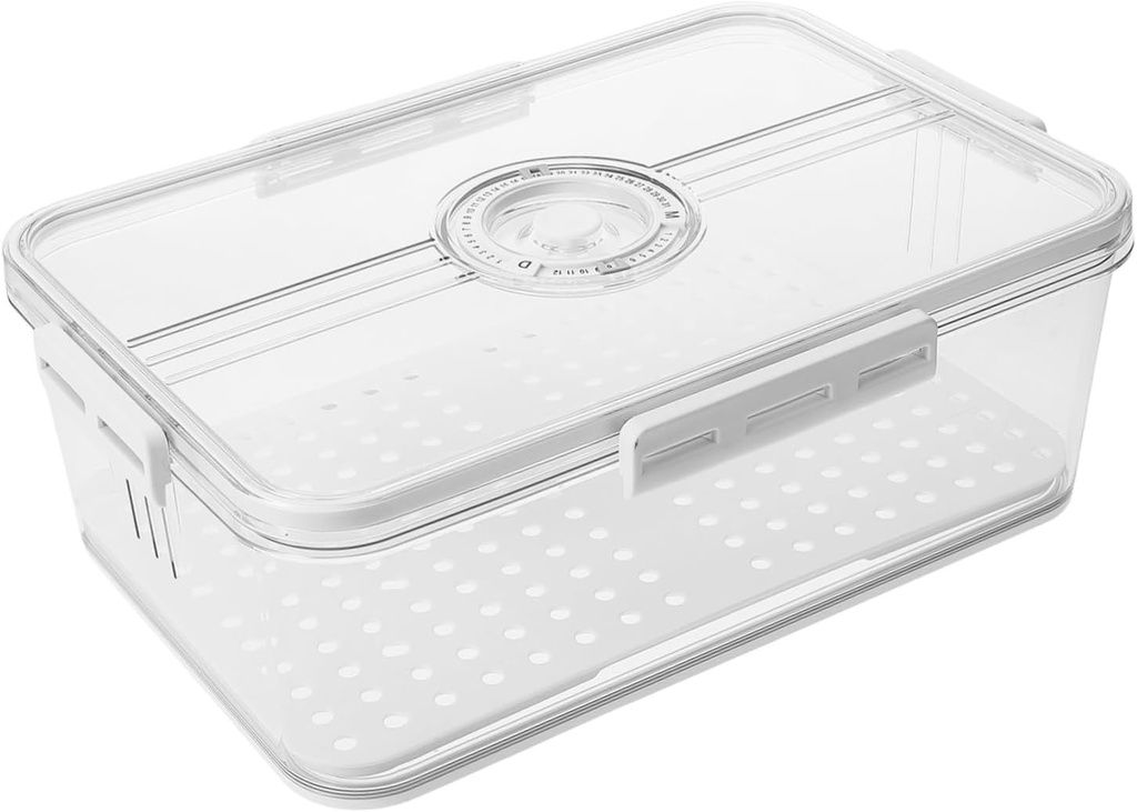 Airtight Transparent Bread Box with Timing Dial for Freshness Reusable Plastic Food Storage Container for Kitchen Countertops Space Saving Bread Keeper for Pantry Organization