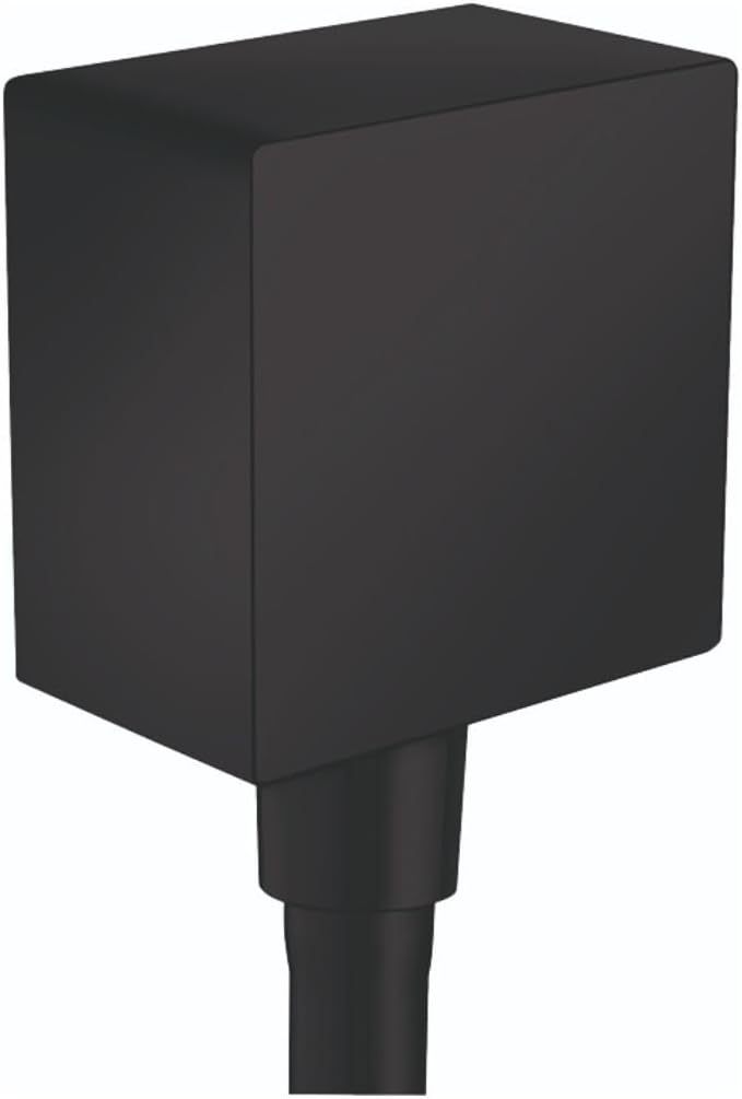 hansgrohe Square with Check Valves Upgrade 3-inch Matte Black, 26455671 Wall Outlet