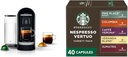 Nespresso Vertuo Plus Deluxe Coffee and Espresso Maker by Breville, Black + Starbucks Capsules, Vertuo Line