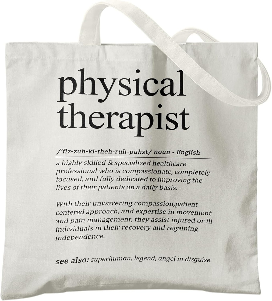 Physical Therapist Tote Bag, Physical Therapist Gifts, Physical Therapy Gifts for Women, Reusable Grocery Bags Shopping Bags