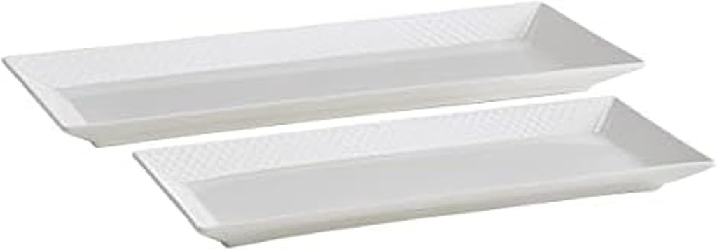 Mikasa Trellis Chip Resistant Set of 2 Platter Serving Tray, 12 and 15 inch