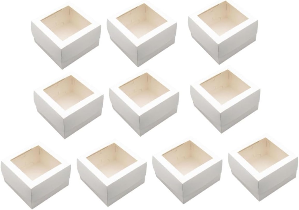 TIDTALEO 10pcs Transparent Cake Storage Carrier Box Dessert Packaging for Cookies Candies and Cakes for Parties and Celebrations