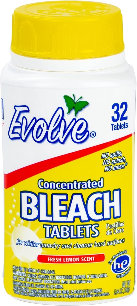 Evolve Concentrated Bleach Tablet 32 ct Fresh Lemon (1 pack)