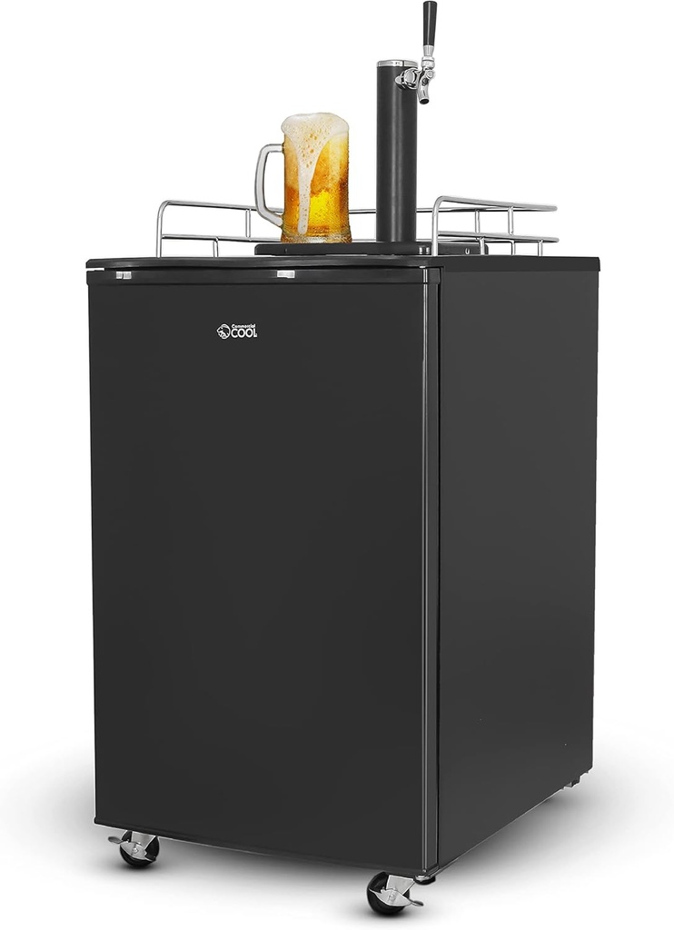 Commercial Cool Beer Kegerator, 6.1 Cu. Ft. Extra Large Capacity Beer Machine with 2-Shelf Fridge