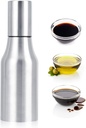 Oil Dispenser Bottle, Stainless Steel Leak Proof Sauce Dispenser Cruet with No Drip Pouring Spout and Lid Olive Oil Container for Kitchen(500ml)