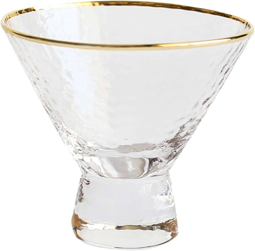 Elegant Gold-rimmed Crystal Glass Cup Versatile Ice Cream Mousse and Breakfast Holder for Desserts Salads and Cocktails Parties and Special Occasions