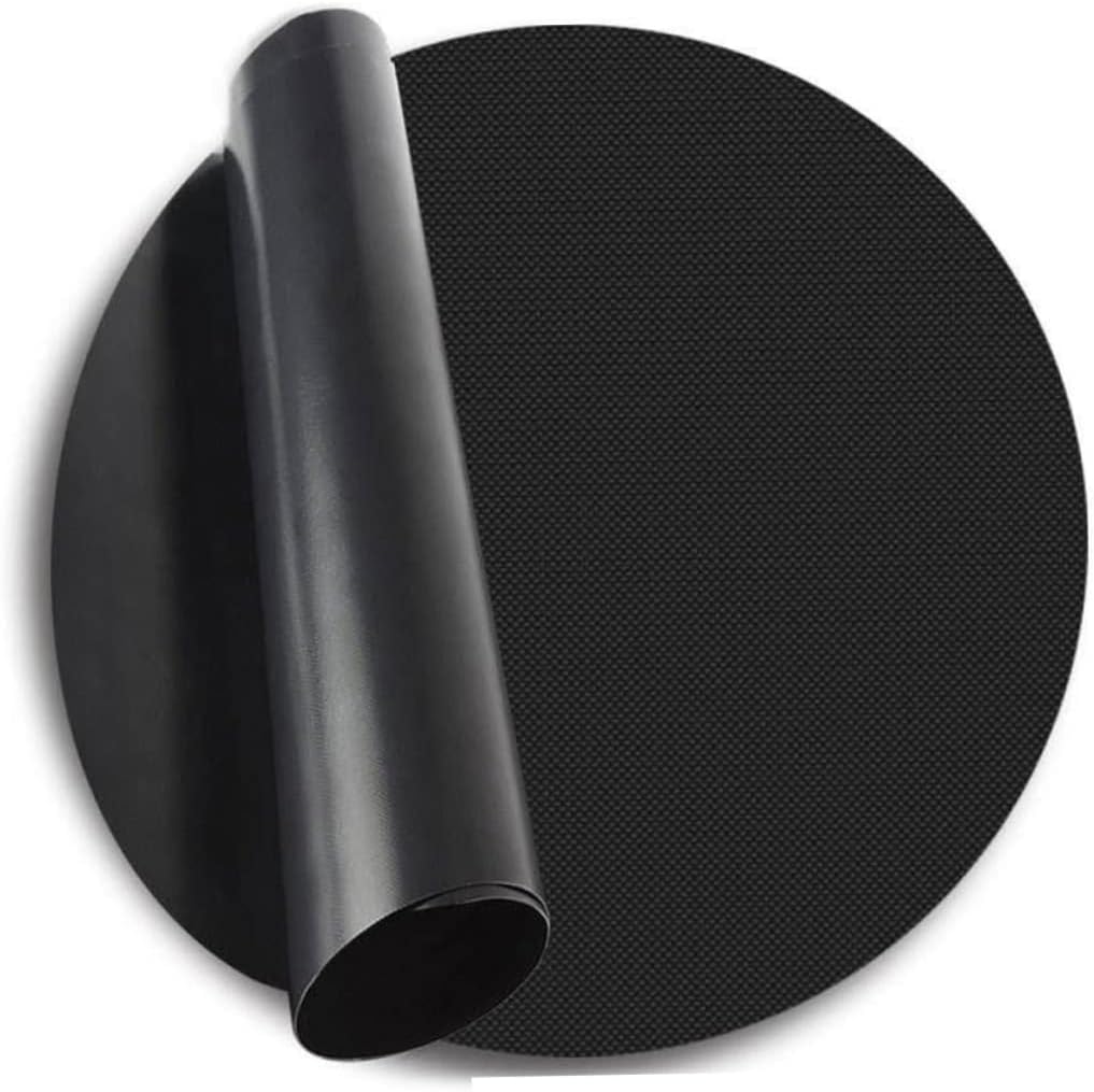 ibasenice Round PTFE BBQ Grill Mat 40cm Nonstick Reusable Cooking Pad for Outdoor Barbecue Heat Resistant and Easy to Clean BBQ Supplies