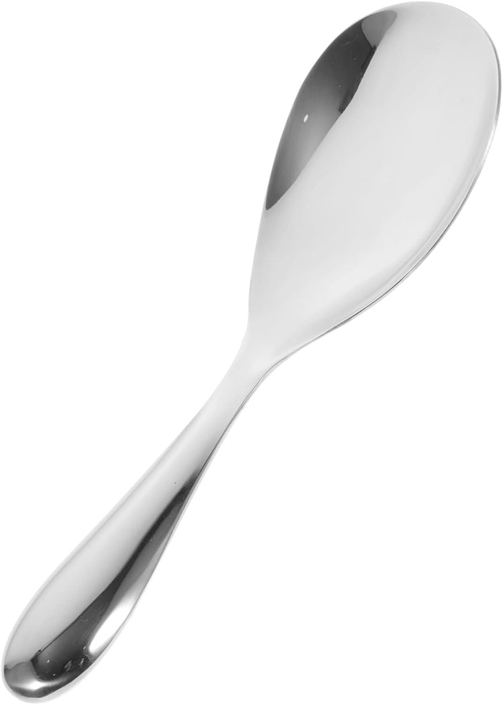 Stainless Steel Rice Paddle Spoon Rice Scoop for Easy Serving Cooking Reusable Kitchen Utensil Comfortable Grip Dishwasher Safe for Home Restaurant Use