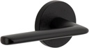 Viaggio CLOMLNBRZ_PSG_234_LH Motivo Left Handed Solid Brass Passage Door Lever Set with Brezza Lever and Circolo Linen Rosette - 2-3/4" Backset - Satin Black