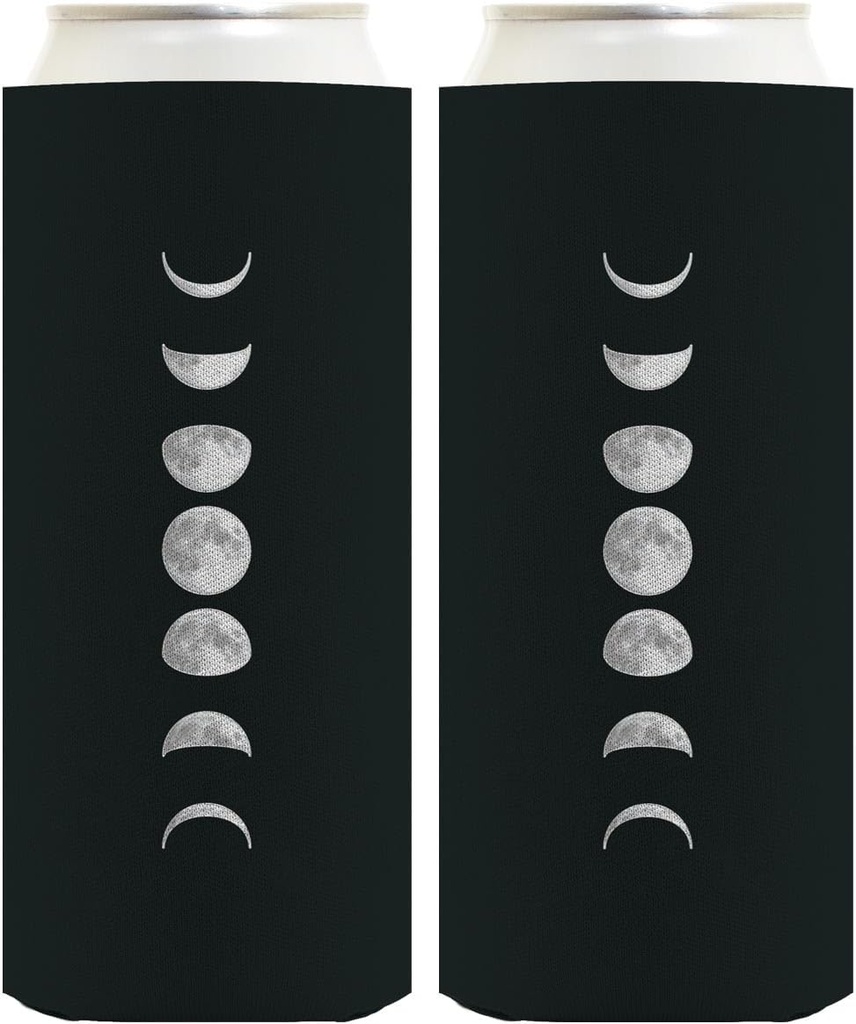 Mystical Gifts For Women Witchy Moon Phases 2-Pack Ultra Slim Can Thermocoolers