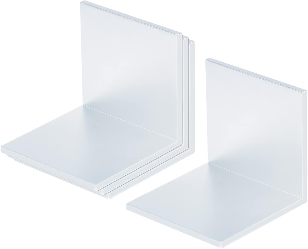 4 Pack Aluminum L Shape Angle Bracket, 3-1/2" x 3-1/2" x 3-1/2" Aluminum Profile Equal Leg Corner Braces, 5 mm Thick