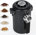 Coffee Canister, Airtight Stainless Steel Kitchen Food Storage Container With Spoon And Date Tracker, For Ground Coffee, Cereal, Bean, Tea,Sugar (black)
