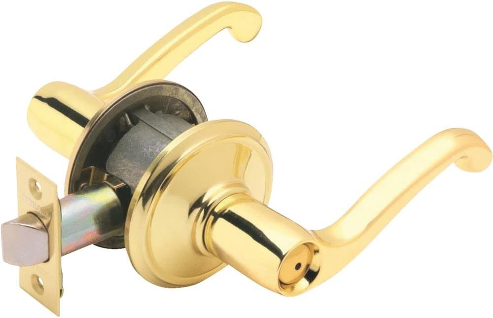 SCHLAGE F40FLA605 Flair Privacy Lever, Bright Brass