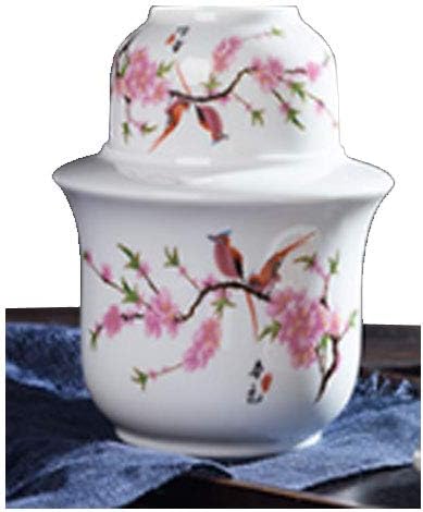 Ceramic Warm Wine Pot Household Travel Heating Sake Hip Flask Wine Cup Set with Warmer Flagon - NO.07