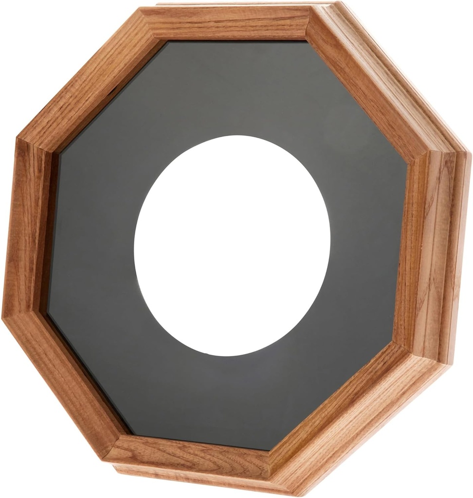 Bard's Glass Front Oak Wall Mountable Plate Frame, 13" H x 13" W x 1.5" D (For 8" - 9.5" Plates)