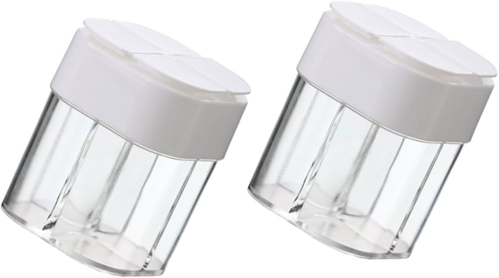 BESTOYARD 2 Pcs 4 in 1 Spice Jar Travel Condiments Sugar Dispenser To Go Food Containers with Lids Plastic Canisters with Lids Jar with Condiment Bottles Pp White Salt Shaker Multipurpose