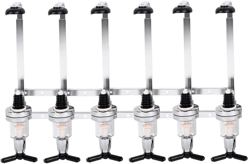 GOTOTOP Liquor Dispenser Wall Mounted 6 Bottles Wine Beverage Stand Home Bar Butler Beer Wine Liquor Drink Dispenser Holder