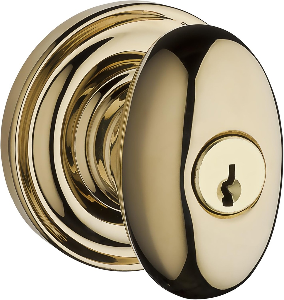 Baldwin Reserve 9BR3540-023 Traditional Ellipse Keyed Entry Knob in Polished Brass