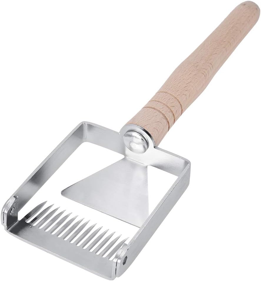Honeycomb Honey 304 Stainless Steel Scraper Rust-Proof Durable Beekeeping Tine Supplies Uncapping Fork Hive Wooden Handle Gardening Hand Tools