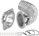 Magnetic Dryer Vent Coupling Connector Kit - DV180 Airtight Seal, Quick Connect, Includes 4"x3.3ft Duct & 2 Clamps