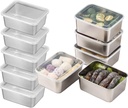 10-Pcs Stainless Steel Leak-Proof Snack Boxs with Lids - Kitchen Seasoning Containers, Restaurant Prep food Bowls - Portable & Easy to Clean (500ML)
