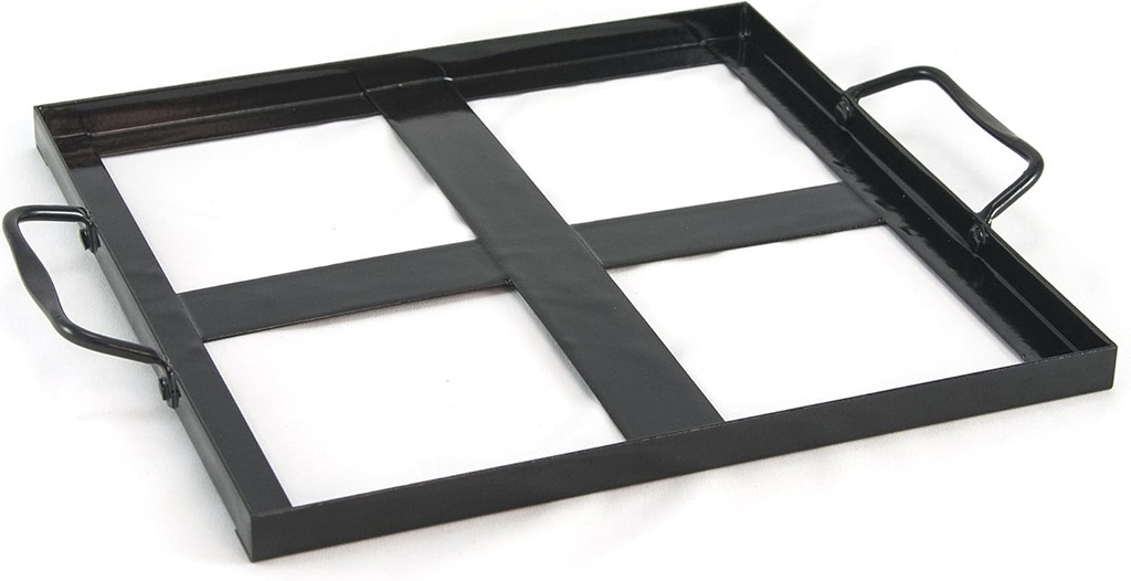 Charcoal Companion Porcelain Coated Salt Plate Holder, 10.2" x 10.2", Black
