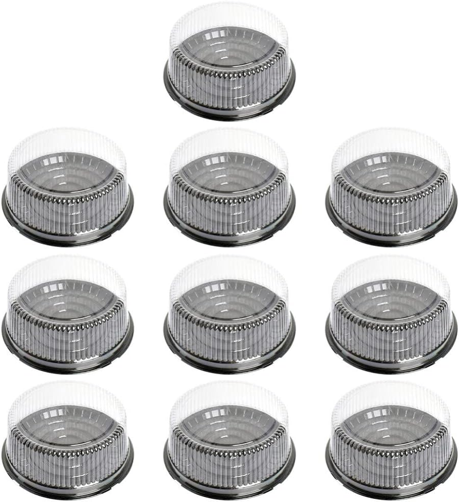 Luxshiny 10pcs Portable Clear Cake Box Round Transparent Cake Carrier Lid for Bakery Parties and Home Use -grade Packaging