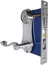 Marks 9215AC/26D-W Left Hand Reverse Satin Chrome Double Cylinder Entry Uni-Lock Lever/Plate Mortise Lockset for Iron Gate Doors